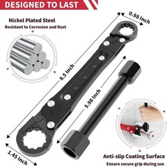 Professional 2-in-1 Angle Stop Wrench with Fixed Ratchet for Efficient Plumbing