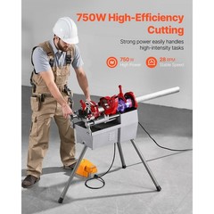 750W Electric Pipe Threader 1/2-2in with Foot Pedal & Dies