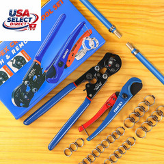 2 in 1 Ratchet Pex Crimping Tool with Cutter and Clamps 25PCS 1/2&Prime; 10PCS 3/4&Prime;