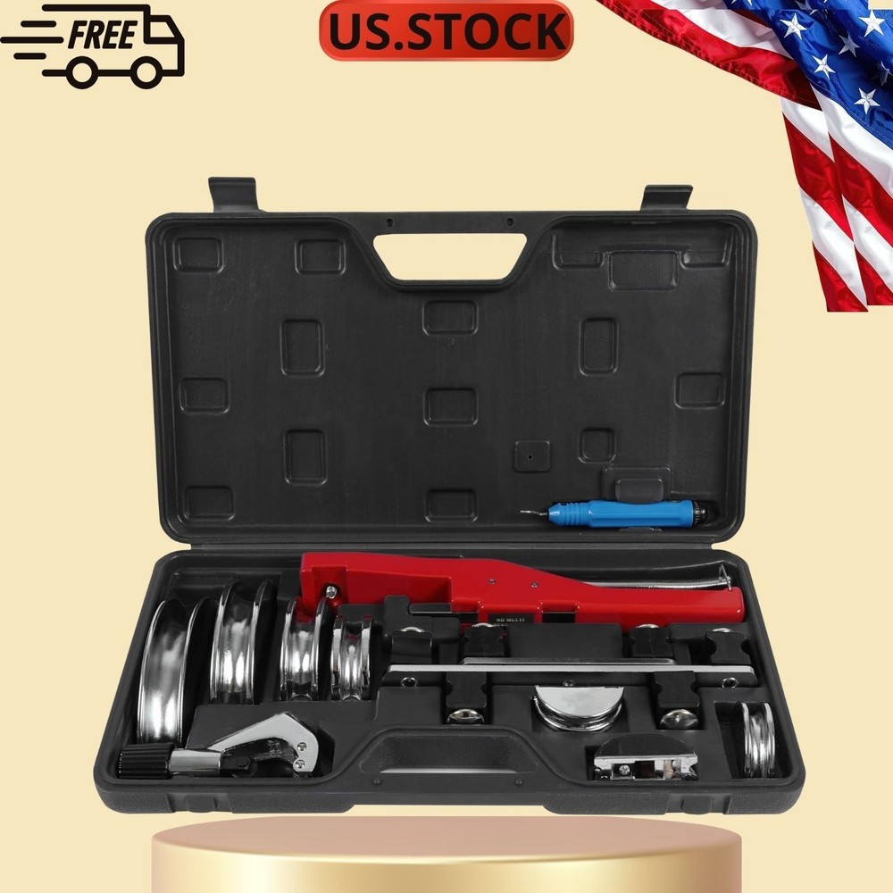 Copper Aluminum Tube Bender Kit 1/4-7/8&Prime; HVAC Pipe Bending Tool with Cutter