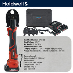 ProPress Mini Press Tool Kit, 18V Electric Pipe Crimping Tool for 1/2&Prime;, 3/4&Prime;, 1&Prime;