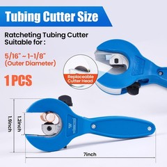 Ratcheting Tubing Cutter, Tube Cutter 5/16&Prime; to 1-1/8&Prime;, 2 in 1 Close Quarters &hellip;