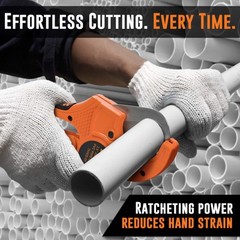 American Mutt Tools 2 1/2 Inch PVC Pipe Cutter &ndash; Ratcheting PVC Cutter Tool