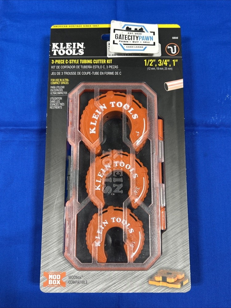 Klein Tools 50048 C-Style Copper Tubing Cutter Kit 3-Piece New (E13)