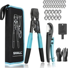 Pex Crimping Clamp Tool Kit with Hose Cutter and Clamps for Plumbing