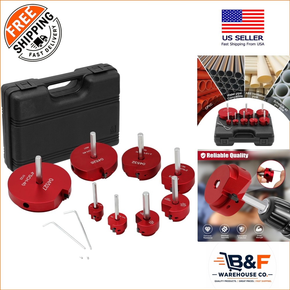 8-Piece PVC Pipe Reamer Set with Alloy Steel &ndash; Precision Plumbing Tools