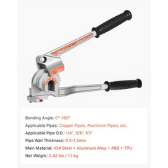Uimoso 3-in-1 Pipe Tube Bender for 1/4&Prime;, 3/8&Prime;, 1/2&Prime; O.D., 0-180&deg; Bending Tool