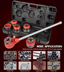 12-R 1/2&Prime;-2&Prime; NPT Ratchet Pipe Threader Set Threading Tool fits RIDGID Dies 36475