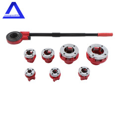 Large Hand Die Ratcheting 7 Size Pipe Thread Threader Tool 3/8&Prime; to 2&Prime; Dies Set