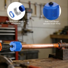 3x Copper Pipe Cleaner Drill Set 1/2&Prime; 3/4&Prime; 1&Prime; Metal Tube Plumber Cleaning Tool