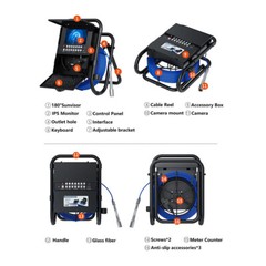 7&rdquo; DVR 16G Pipe Inspection Sewer Camera 20M Self-Leveling Endoscope 512HZ Signal