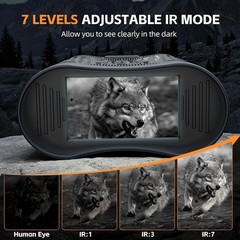 Night Vision Goggles, 4K HD Night Vision Binoculars with 7X Digital Zoom, 3&rdquo; HD