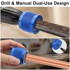 3x Copper Pipe Cleaner Drill Set 1/2&Prime; 3/4&Prime; 1&Prime; Metal Plumbing Tube Brush Kit Tool