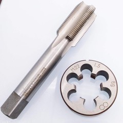 M22 x 1.5mm Tap and Die Set &ndash; 117mm Tap Length, 45mm Die OD &ndash; Metric Thread