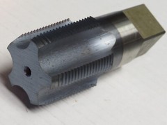 HERTEL PIPE TAP: 1-1/4-11-1/2, NPTF, 5 FLUTES, HIGH SPEED STEEL TiCN FINISH USA