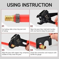 iCrimp Angle Head F1807 PEX Pipe Crimping Tool for Copper Rings &ndash; 1/2&3/4-inch T