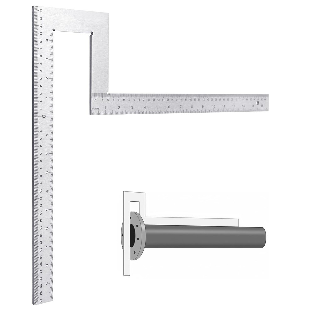 MorningRo 1 Pack Flange Angle Square 15.8 x Inches/ 400 x 400 mm, Silver
