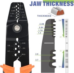 IWISS Ratcheting Open Barrel Crimper for TE, JST, Molex Pins AWG 30-14