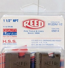 Reed Mfg R12+ Segmental Pipe Dies 1-1/2&Prime; NPT Item 05614 Catalog R12DN 1 1/2 HSS