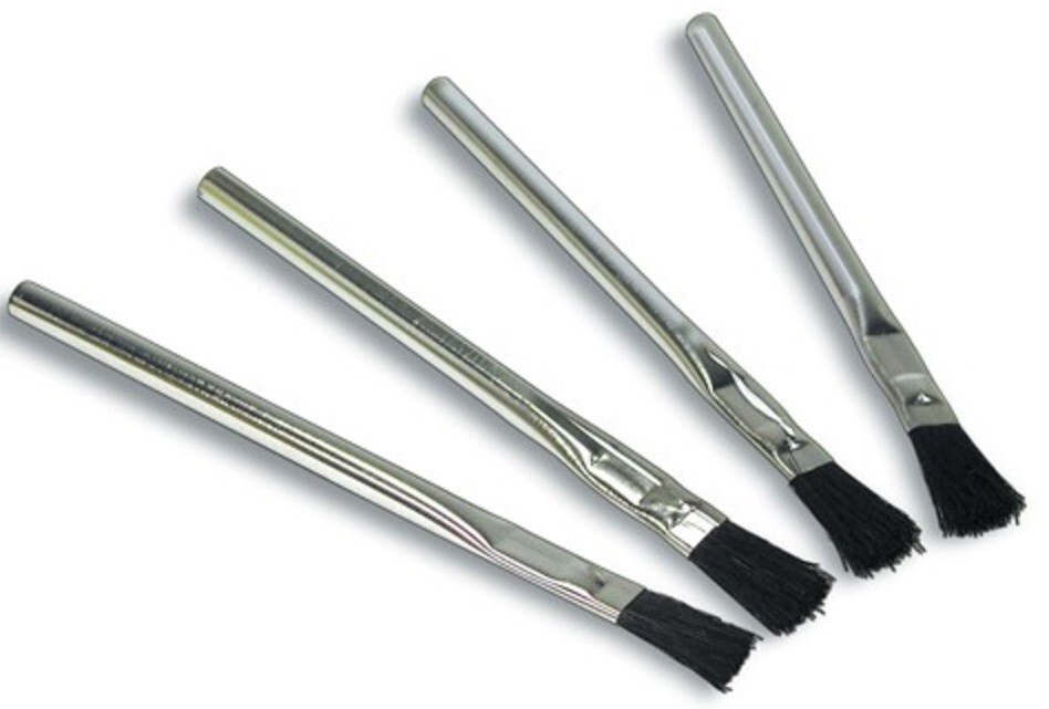 4 New 3/8&Prime; Acid/Flux/Glue/Oil/Cleaning/Paint/Hobby Brushes, 6&Prime; Long Brush