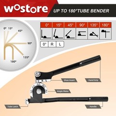 Professional 180&deg; Tubing Bender with Non-Slip Grip for Copper & Aluminum Tubes