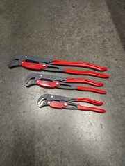 Set of 3 Knipex &ndash; S-Type Pipe Wrench with Fast Adjustment Swiss Wrenches 1 1.5 2