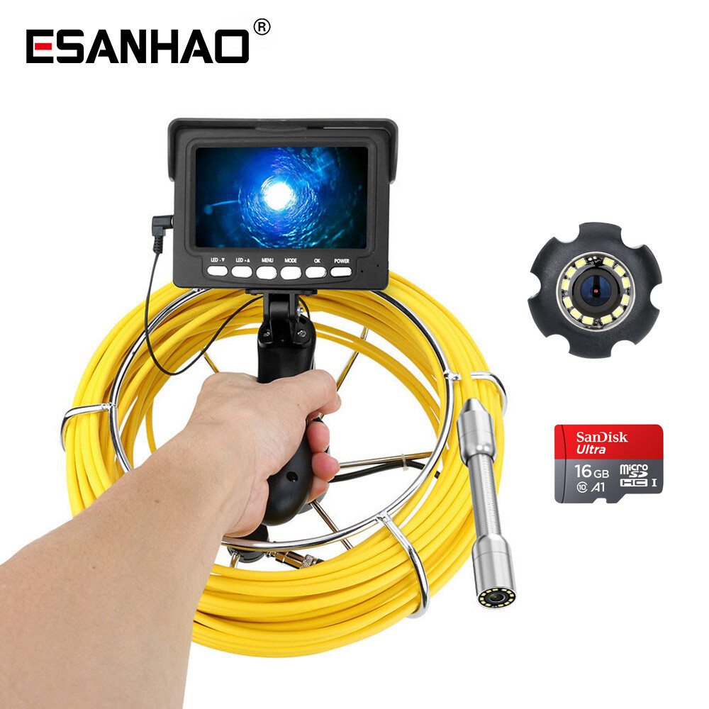 22MM Handheld Drain Sewer Camera Pipe Inspection Camera 4.3&Prime; DVD Monitor 50M