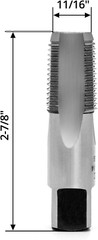 1/2&Prime; &ndash; 14 NPT Pipe Tap, Carbon Steel, for Clean and Re-Thread Damaged or Jam Pip