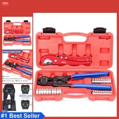 PEX Clamp Tool Kit 3 8-1 w Rings & Tubing Cutter &ndash; All-in-one Crimping Set