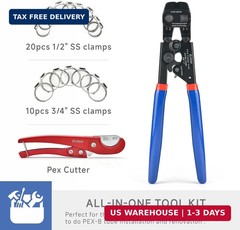 iCRIMP Ratchet PEX Cinch Tool with Removing function for 3/8 to 1-inch Stainless