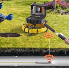 9 Inch Sewer Camera 50m/164ft Pipe Inspection Camera w/ 512hz Sonde 720p