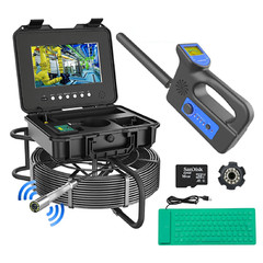 100FT 7mm Auto Self Leveling Pipe Inspection Sewer Camera 10.1 Inch+FREE Locator