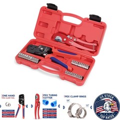 KIT-BJ02 One-Handed PEX Crimping Tool Kit &ndash; 34 Pieces for Efficient Plumbing