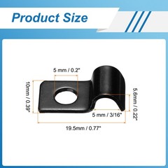 30Pcs 5mm Pipe Strap Carbon Steel Conduit Strap, Black