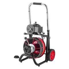 Electric Drain Auger: 100ft Solid Core Steel Cable, 2&Prime;-4&Prime; Pipes, Auto Feed