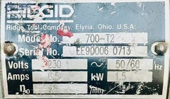 Ridgid 700-T2 Power Drive Threader/Threading Machine 230V