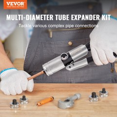 VEVOR Hydraulic Tube Expander HAVC Swaging Tool 3/8&Prime; to 1-1/8&Prime; 7 Expander Heads