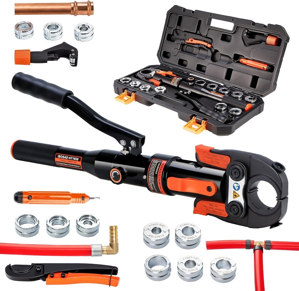 Hydraulic Copper Pipe Crimping Tool 1/2 3/4 1 Dies