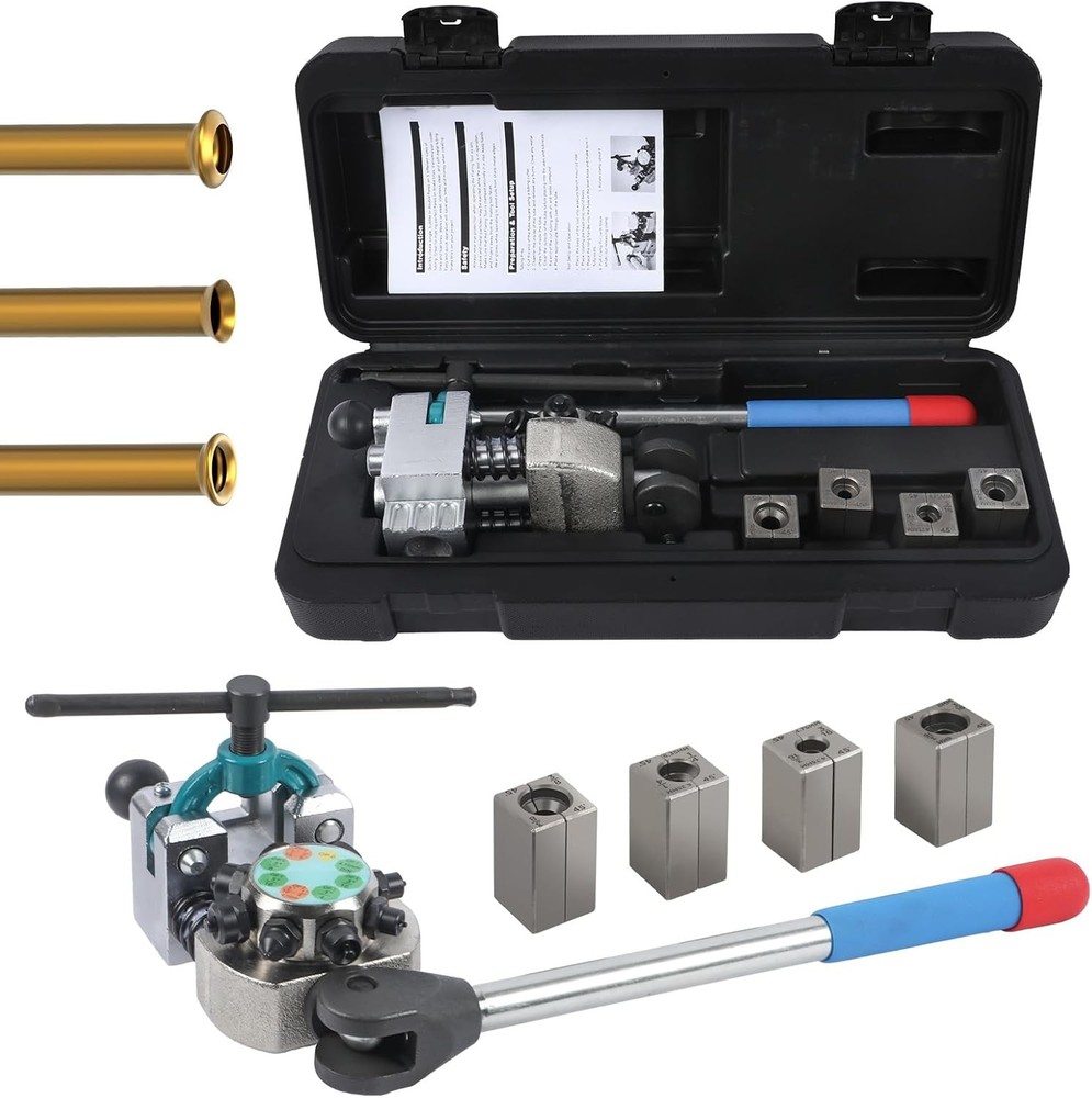 Professional Brake Line Flaring Tool Kit for 45 Degree Single/Bubble/Double Flar