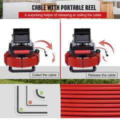 100FT Sewer Camera with 4.3&Prime; Screen, DVR, and 5600mAh Battery for Pipe Inspectio