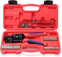 Icrimp One-Hand PEX Pipe Cinch Tool Kit, PEX Crimping Tool with Removing Functio