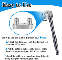 77455 Cable Bender Tool, Connects to 1/2&rdquo; Ratchet, Wire Bender Tool-Maximum