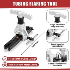 Eccentric Tubing Flaring Tool Kit 7 Dies for 3/16-3/4 Inch with 3 in 1 180 De&hellip;