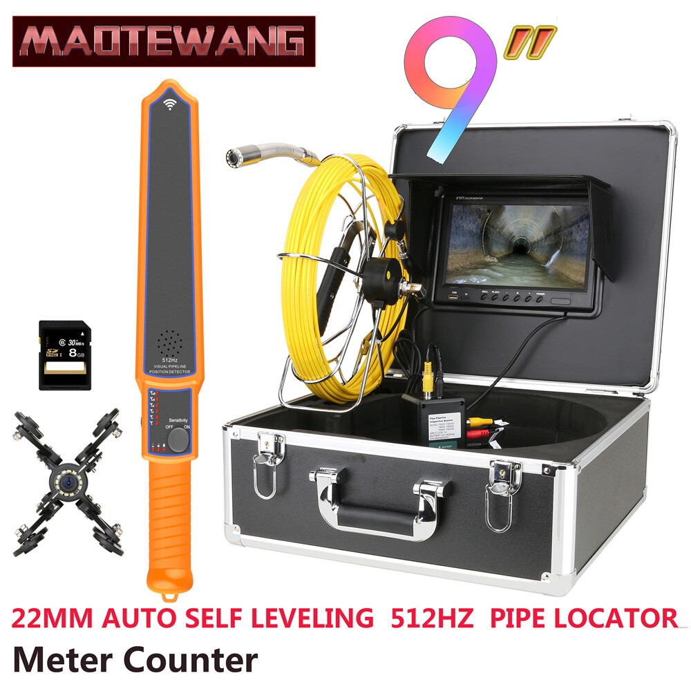 9&Prime; DVR Pipe Locator Industrial Drain Sewer Inspection Camera Self Leveling 20M