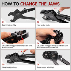 Icrimp Angle Head PEX Crimping Tool Kit for 3/8,1/2,3/4,1-Inch with Copper Ring