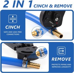 2 IN 1 Ratchet PEX Crimping Tool Kit Cinch & Remove Dual Function Suitable 3/8&Prime;