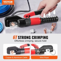 Crimping Tool, AWG12-2/0 Copper And Aluminum Terminal Battery Lug Hydraulic Crim