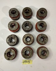 Lot of THREE (3) RIDGID 1&Prime; Die-Head Pipe Threaders (USED) 12R