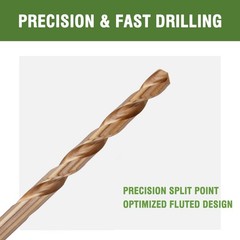 HLOFIZI 1/8 x 6 Inch Cobalt Long Drill Bits (6 Pack), Drilling for in