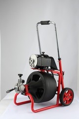 NEW 75 FT x 3/8 Inch Drain Cleaner Machine Auger Cleaning Auto Feed with Wheels